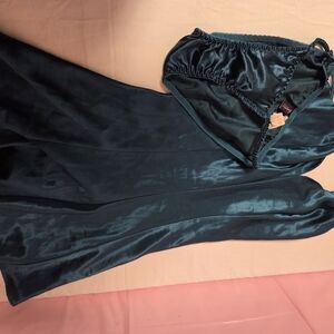 Elegant Teal Satin Nightgown